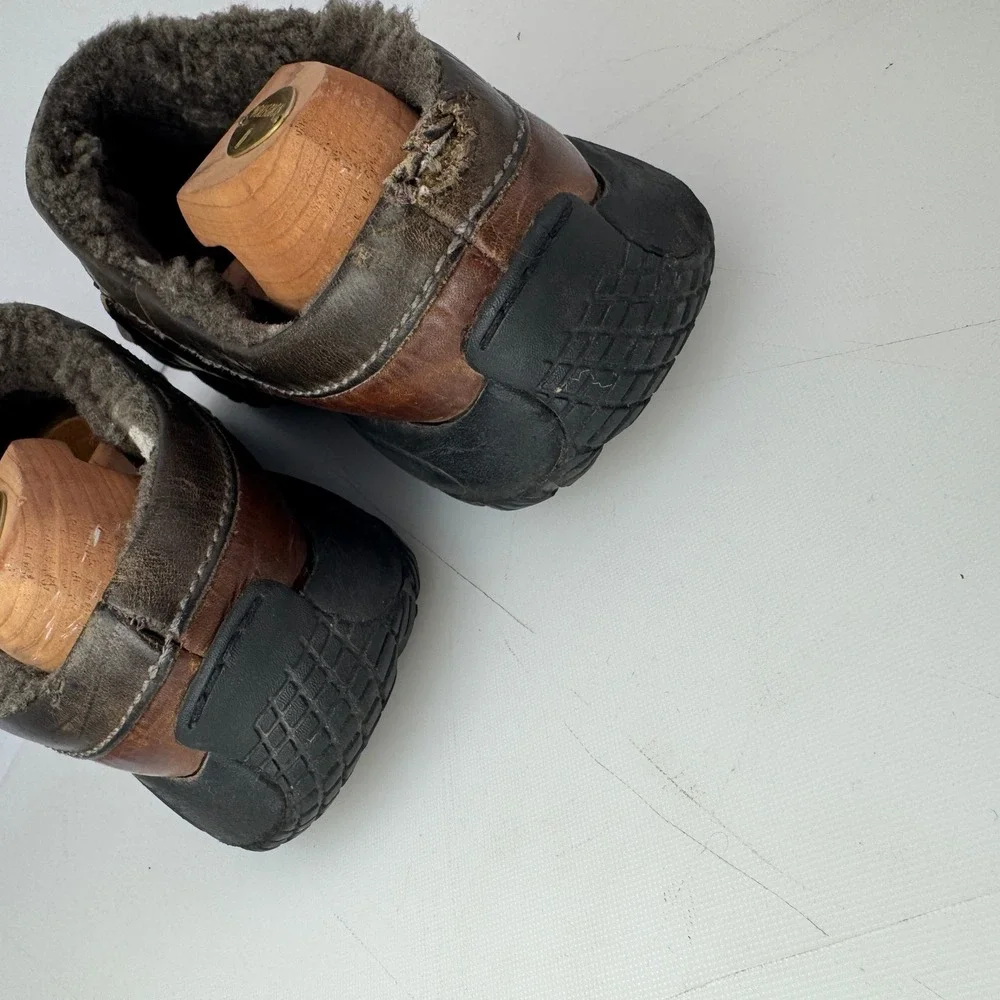 Merrell Encore Clogs Men 10 Brown Leather Sherpa Lined Slip On Comfort Outdoor